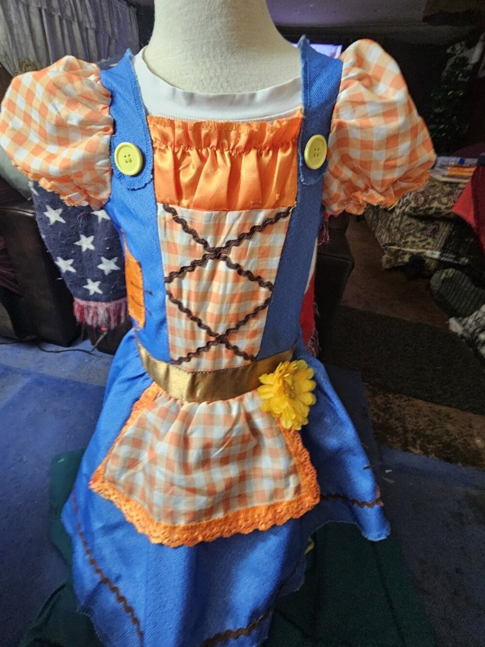 Scarecrow - Little Girls Size 4/6 Halloween Costume - Preowned